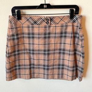 Express Tan plaid mini skirt